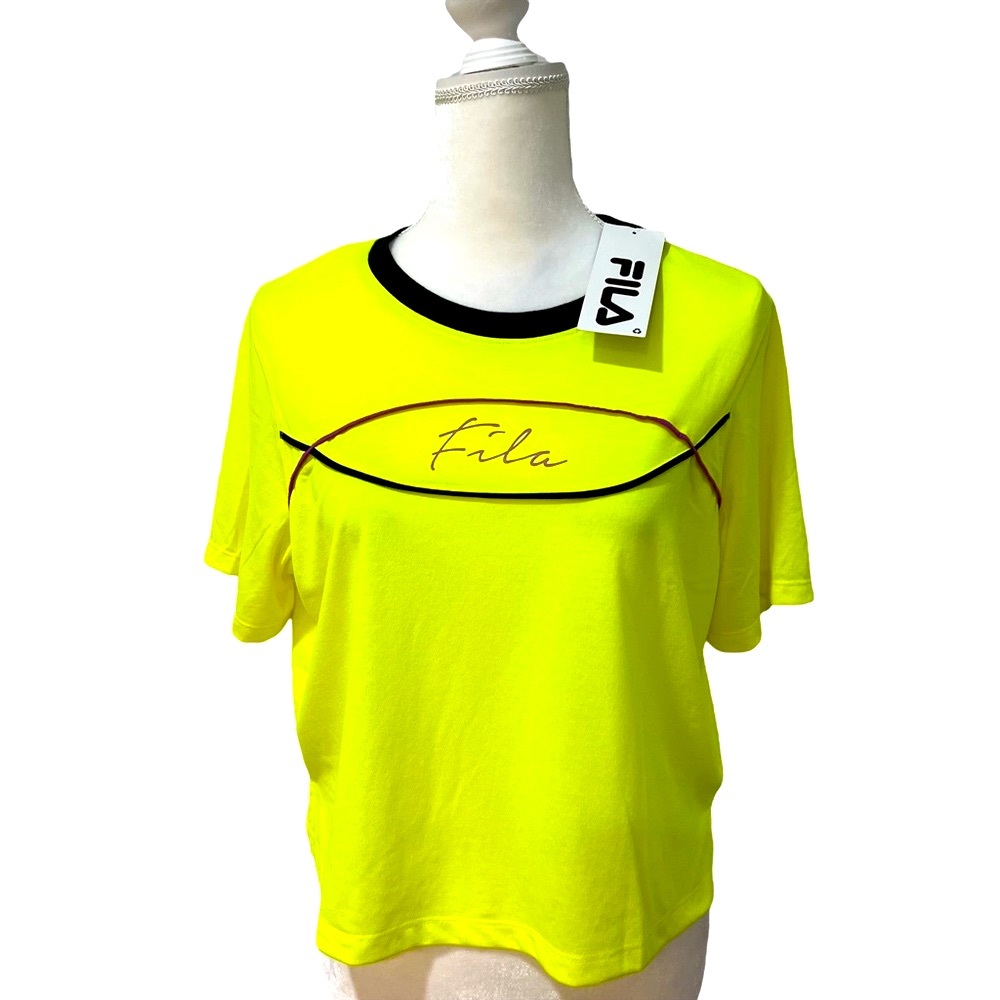 New Fila Yellow Crop Tee